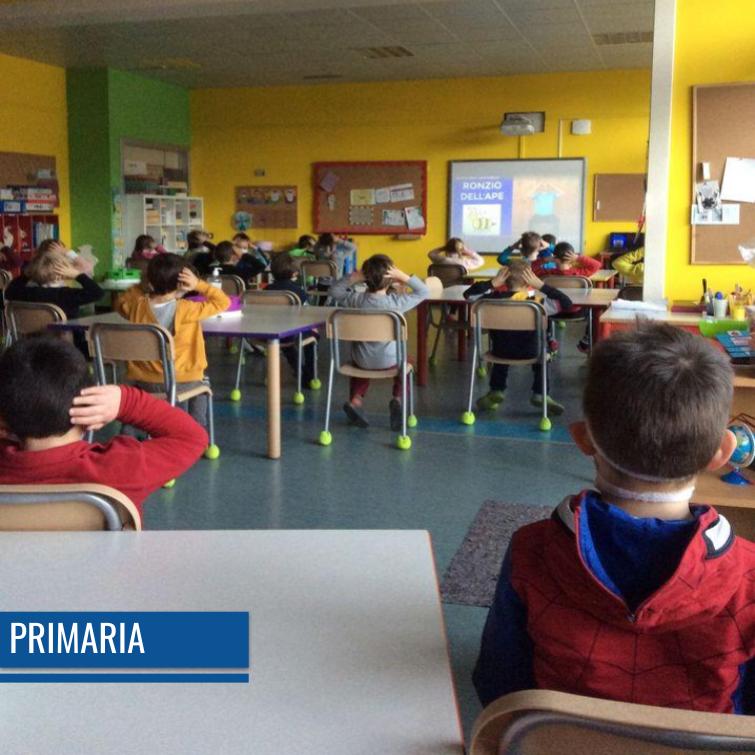 Bambini della scuola primaria durante un’attività di Yoga in Classe