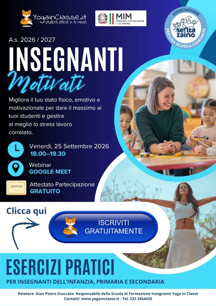 Locandina del webinar sulla gestione dello stress e il benessere degli insegnanti